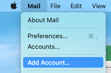 Email setup - Add Account